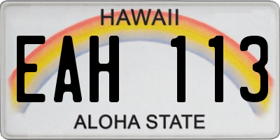 HI license plate EAH113