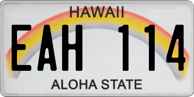 HI license plate EAH114