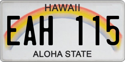 HI license plate EAH115