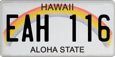 HI license plate EAH116