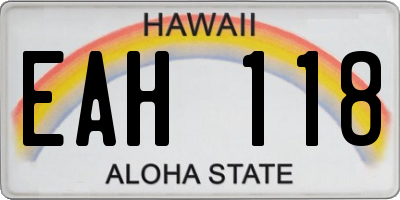 HI license plate EAH118