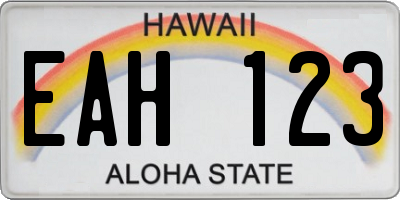 HI license plate EAH123