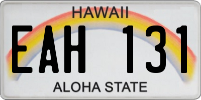 HI license plate EAH131