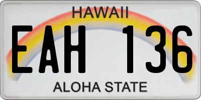 HI license plate EAH136