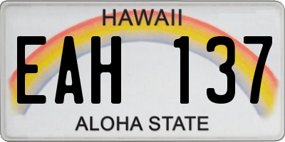 HI license plate EAH137