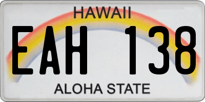 HI license plate EAH138