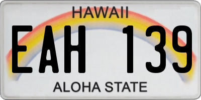 HI license plate EAH139