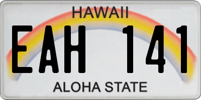 HI license plate EAH141