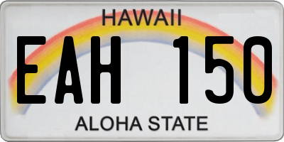 HI license plate EAH150