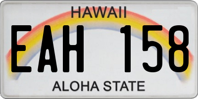 HI license plate EAH158