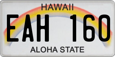 HI license plate EAH160