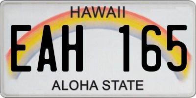 HI license plate EAH165