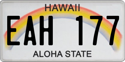 HI license plate EAH177