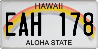 HI license plate EAH178