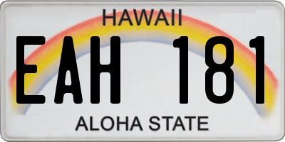 HI license plate EAH181