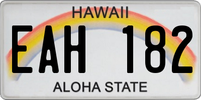 HI license plate EAH182