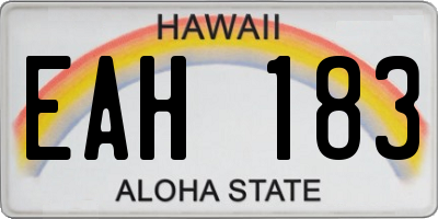 HI license plate EAH183