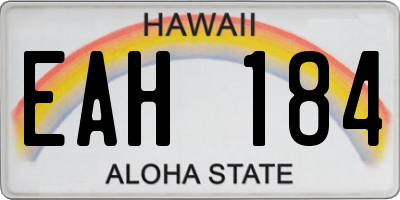 HI license plate EAH184