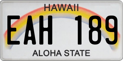 HI license plate EAH189