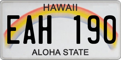 HI license plate EAH190