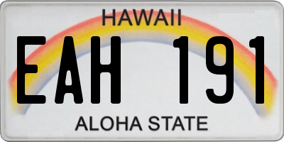 HI license plate EAH191