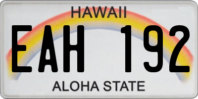 HI license plate EAH192