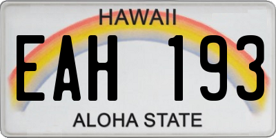 HI license plate EAH193