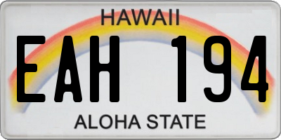 HI license plate EAH194