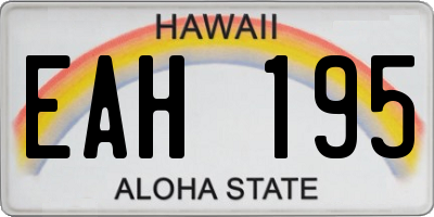 HI license plate EAH195