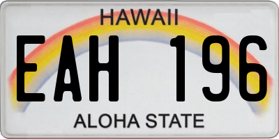 HI license plate EAH196