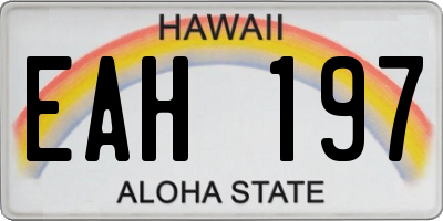 HI license plate EAH197