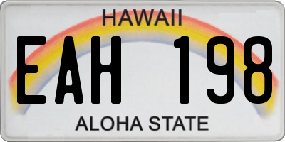 HI license plate EAH198