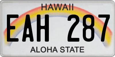 HI license plate EAH287