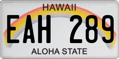 HI license plate EAH289