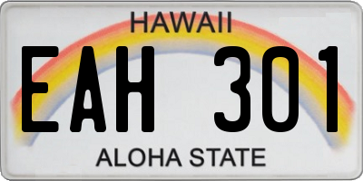 HI license plate EAH301
