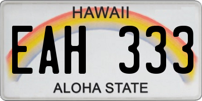 HI license plate EAH333