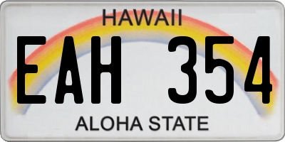 HI license plate EAH354