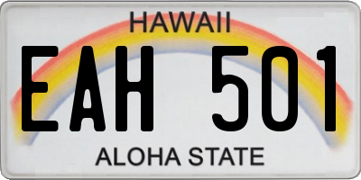 HI license plate EAH501