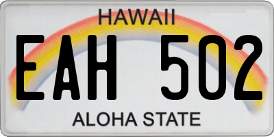 HI license plate EAH502