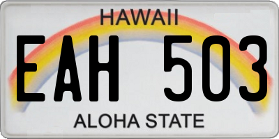 HI license plate EAH503