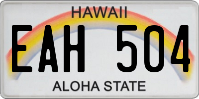 HI license plate EAH504