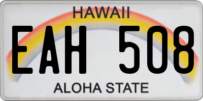 HI license plate EAH508