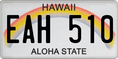 HI license plate EAH510