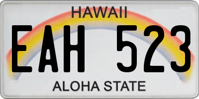 HI license plate EAH523