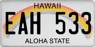 HI license plate EAH533