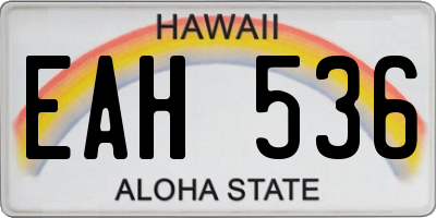 HI license plate EAH536