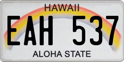 HI license plate EAH537