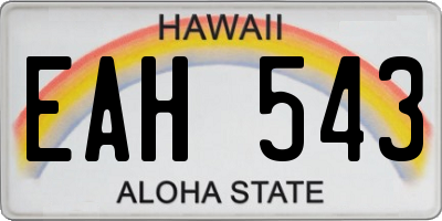 HI license plate EAH543