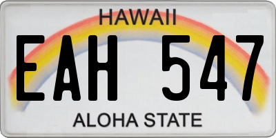 HI license plate EAH547