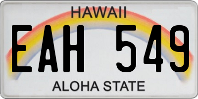 HI license plate EAH549